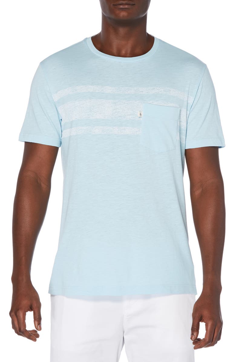Original Penguin Slub Stripe Pocket T-Shirt, Main, color, 