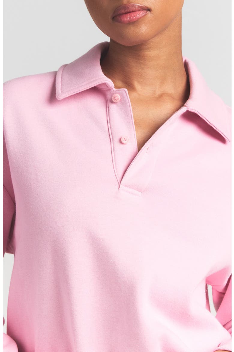 Cotton Fleece Blend Polo Sweatshirt, Alternate, color, HALITE
