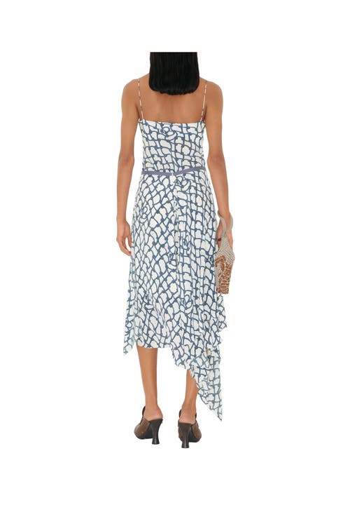 Burberry Asymmetric-design Midi Skirt In Pool