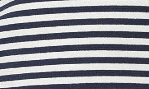 Edikted Jocelyn Stripe Stretch Cotton Crop Top In Navy
