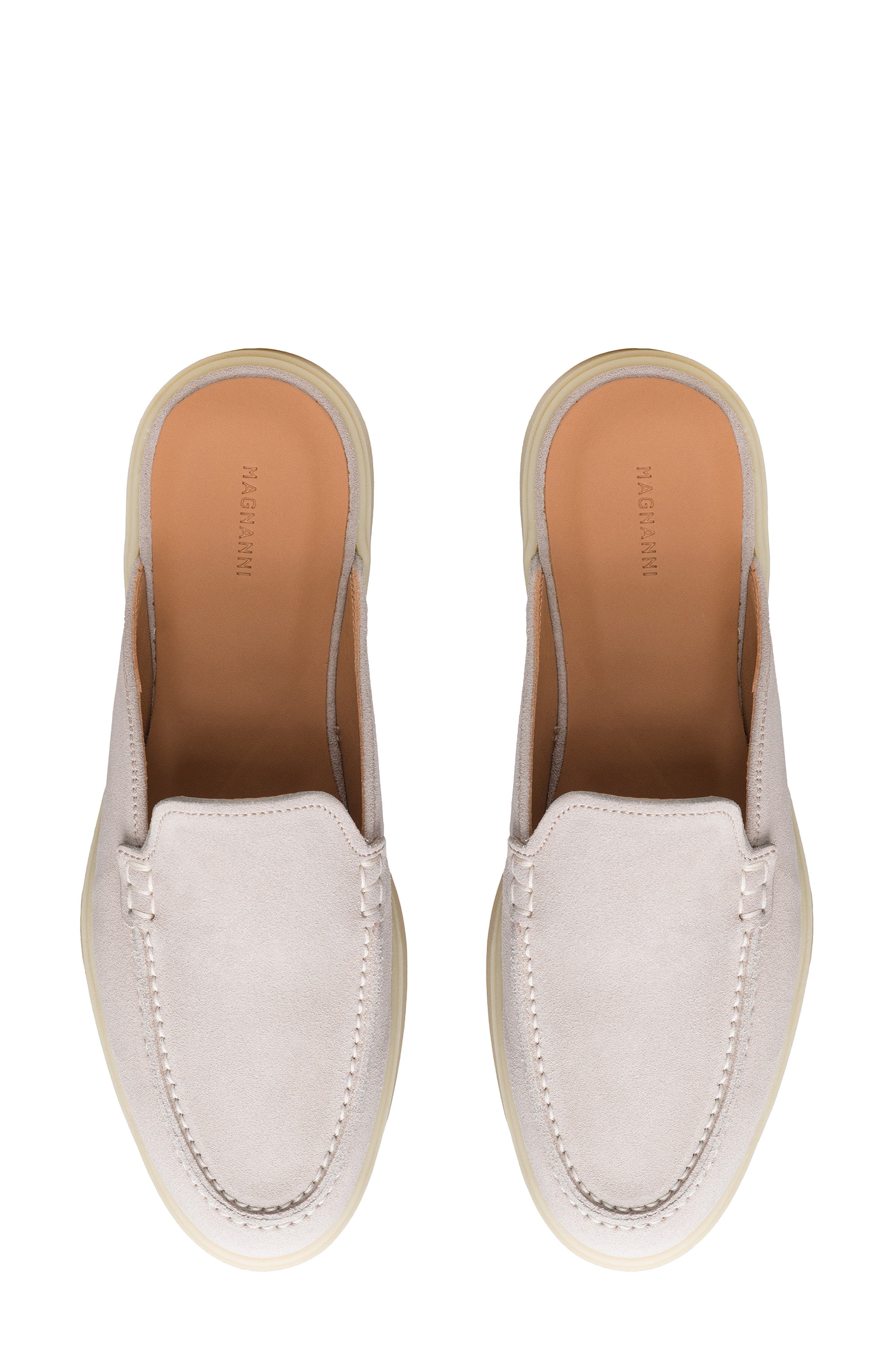 Magnanni Sophie Leather Mule, Alternate, color, Bone Suede