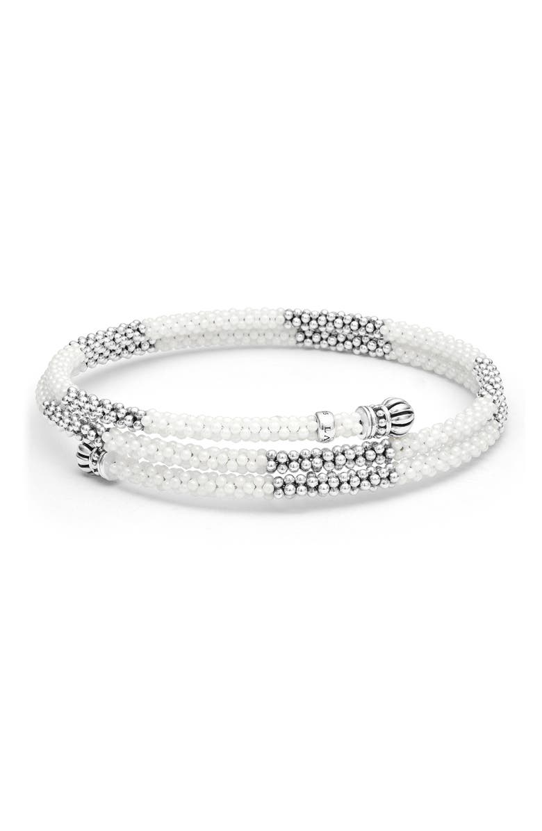 LAGOS White Caviar Coil Bangle, Alternate, color, 