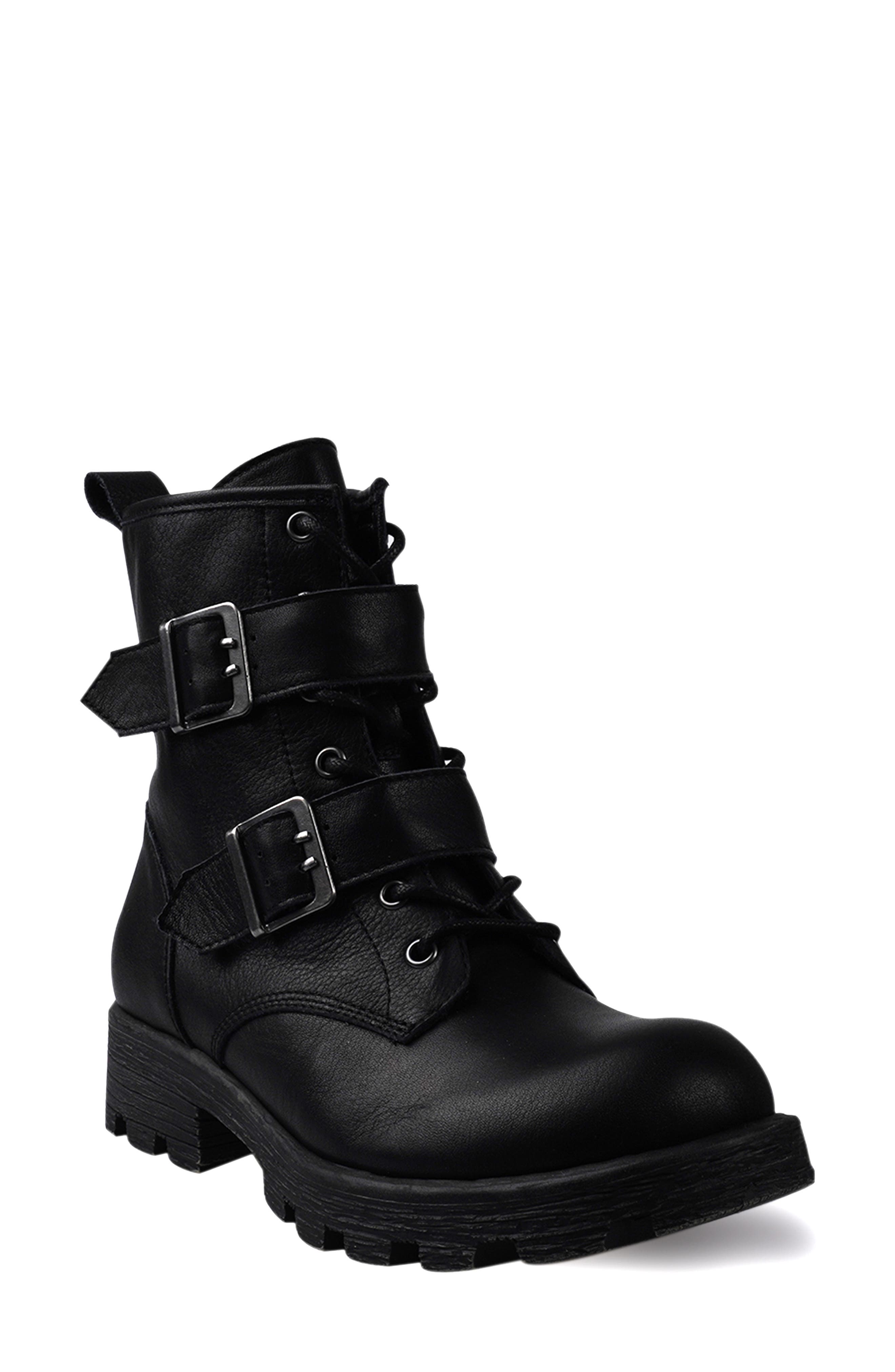 Candie
s Stanza Lug Sole Moto Bootie, Main, color, Black