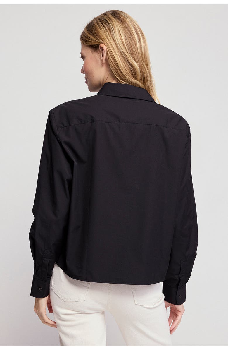 The Shirt by Rochelle Behrens The Long Sleeve Boxy Crop Shirt, Alternate, color, Black