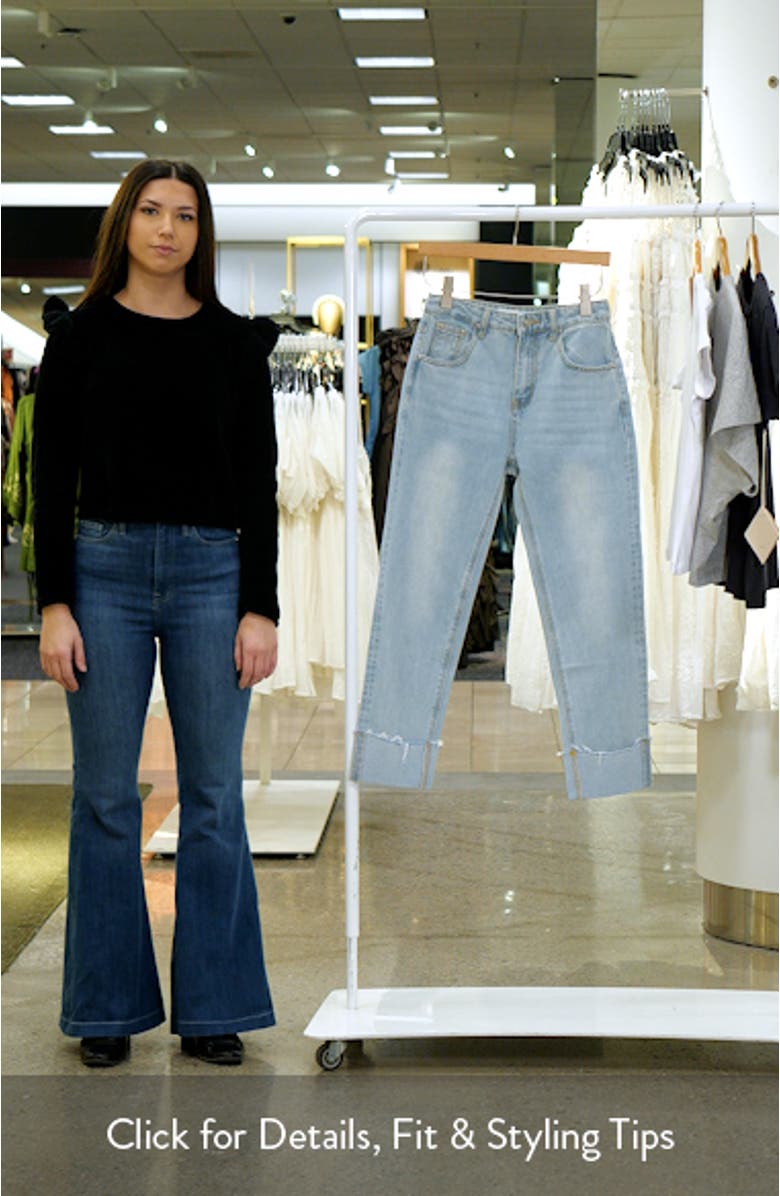 Frayed Cuff Straight Leg Ankle Jeans, sales video thumbnail