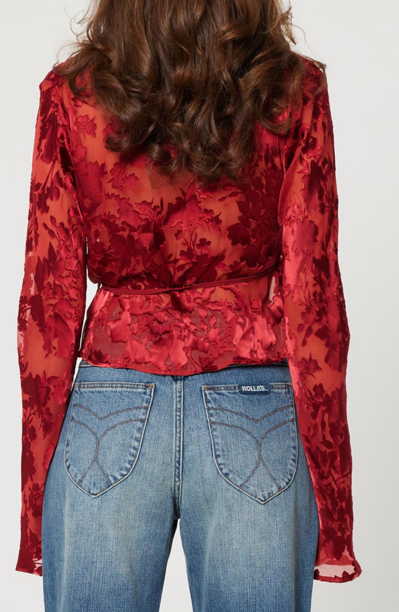 Rolla’s Rodeo Sheer Burnout Wrap Top, Alternate, color, 