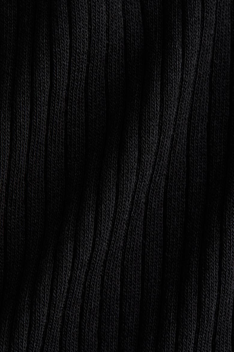 Lace-trimmed Rib-knit Dress, Alternate, color, Black