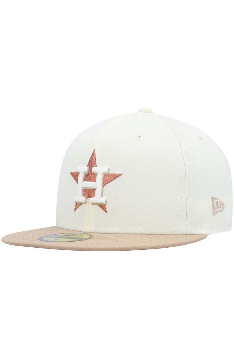 New Era Men's New Era Cream Houston Astros Chrome Camel Rust Undervisor 59FIFTY Fitted Hat, Alternate, color, 