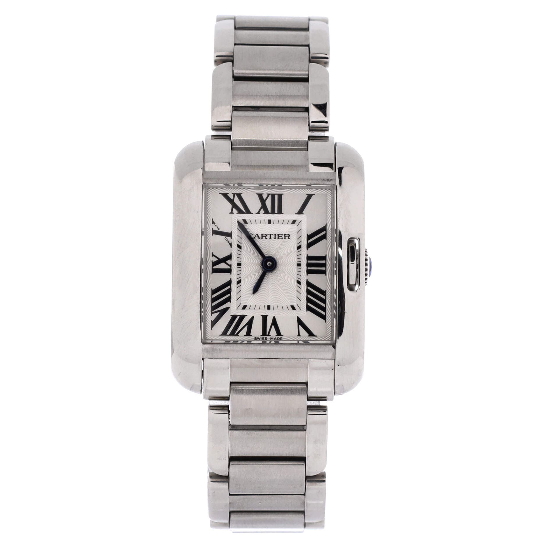 Tank Anglaise Quartz Watch Stainless Steel 23, Main, color, Metallic Silver