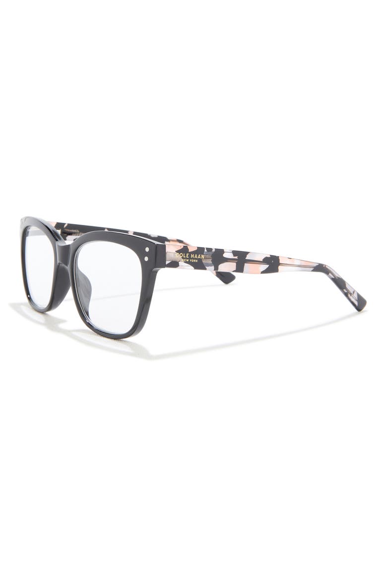 Fashion Dot Square Reading Glasses, Alternate, color, BLACK