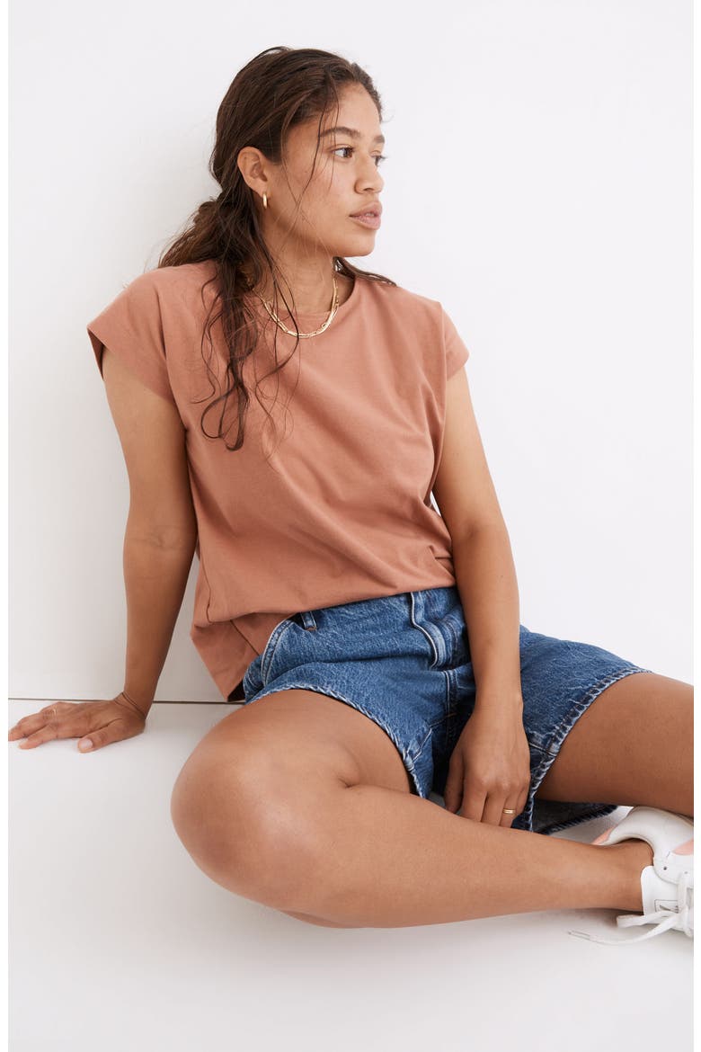 Shoulder T-Shirt, Alternate, color, WARM UMBER