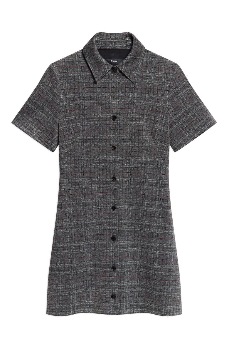 Glen Plaid A-Line Shirtdress, Alternate, color, WINE MULTI