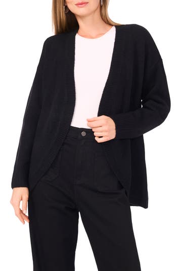 Vince Camuto Open Front Cardigan In Black