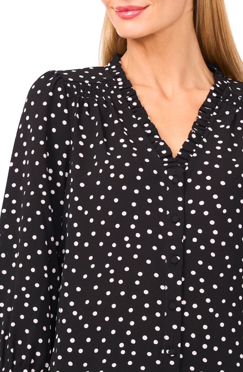 CeCe Ruffle Top, Alternate, color, Rich Black