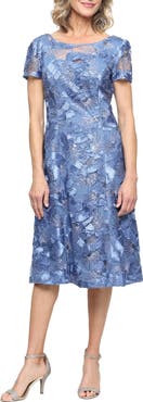Alex Evenings Sequin Floral Cocktail Dress