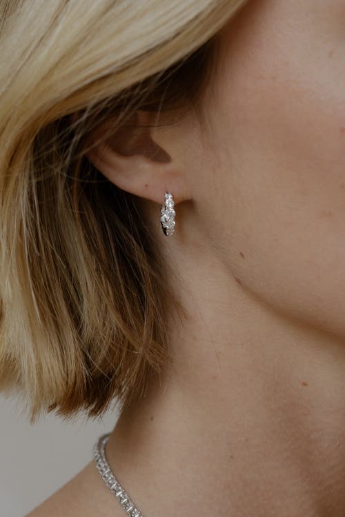 Untamed Petals Riviera Crystal Hoops In Metallic