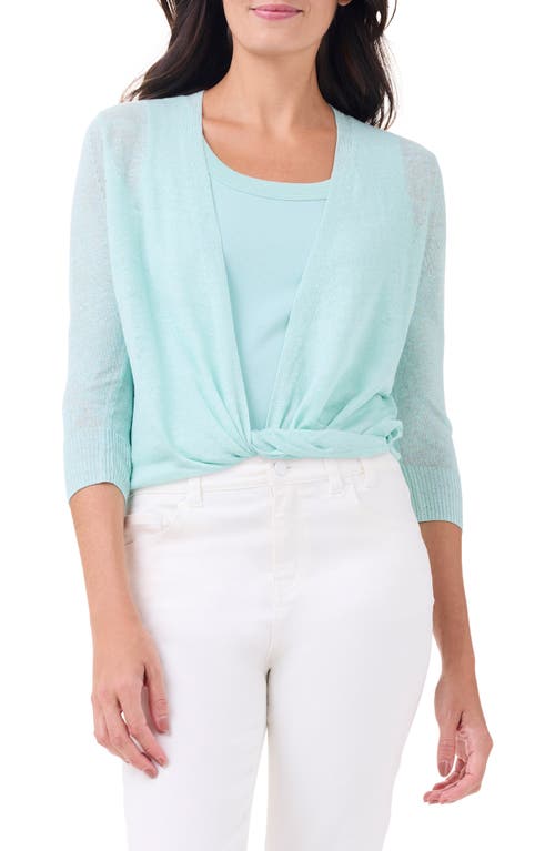 Nic + Zoe Nic+zoe 4-way Linen Blend Convertible Cardigan In Seafoam