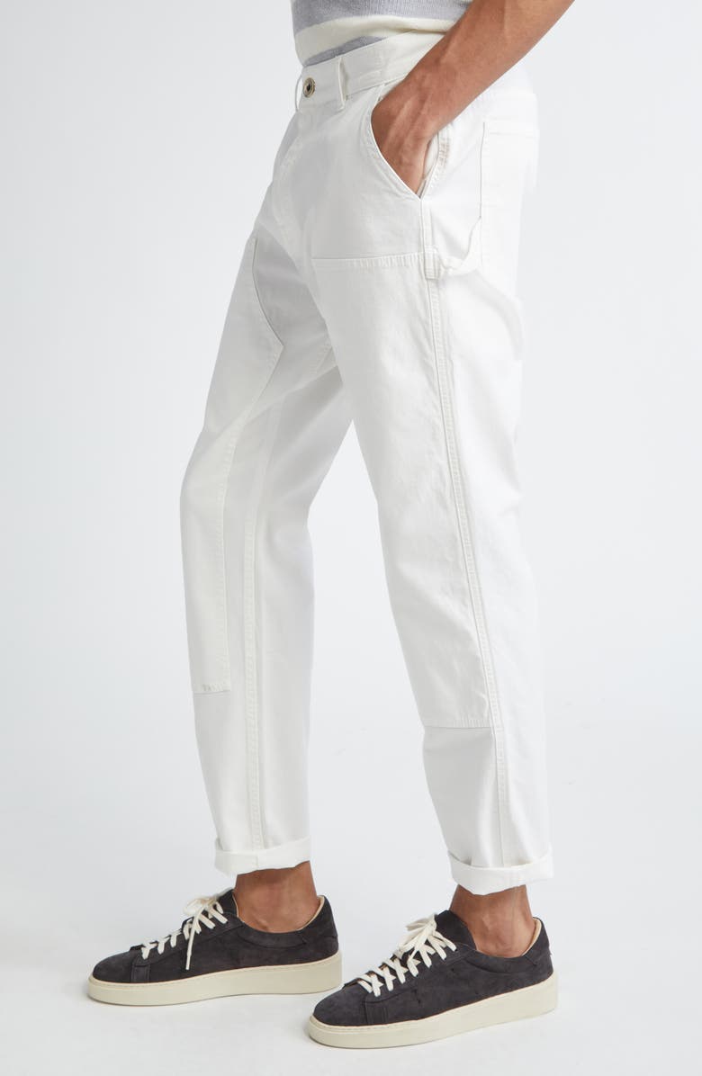 Eleventy Stretch Cotton Carpenter Pants, Alternate, color, 01 White
