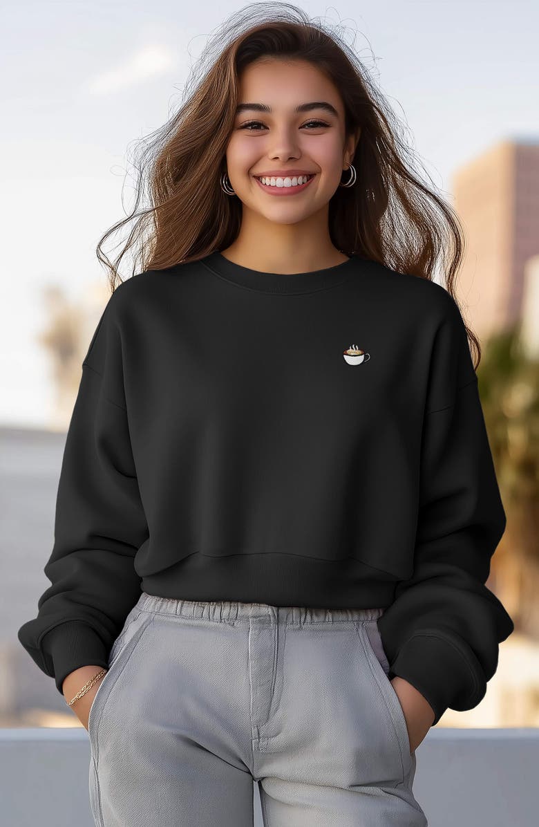 Dalix Cappuccino Relaxed Sweatshirt, Alternate, color, Black