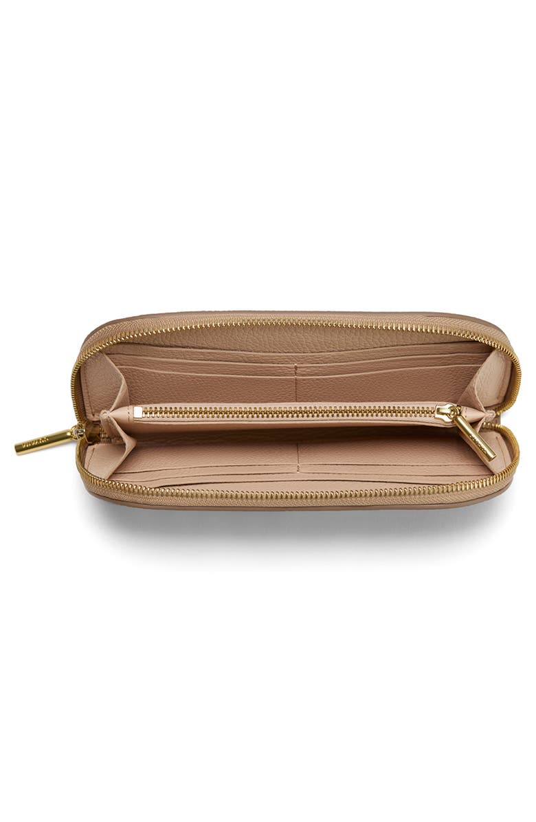 Cuyana Curved Leather Wallet, Alternate, color, Cappuccino