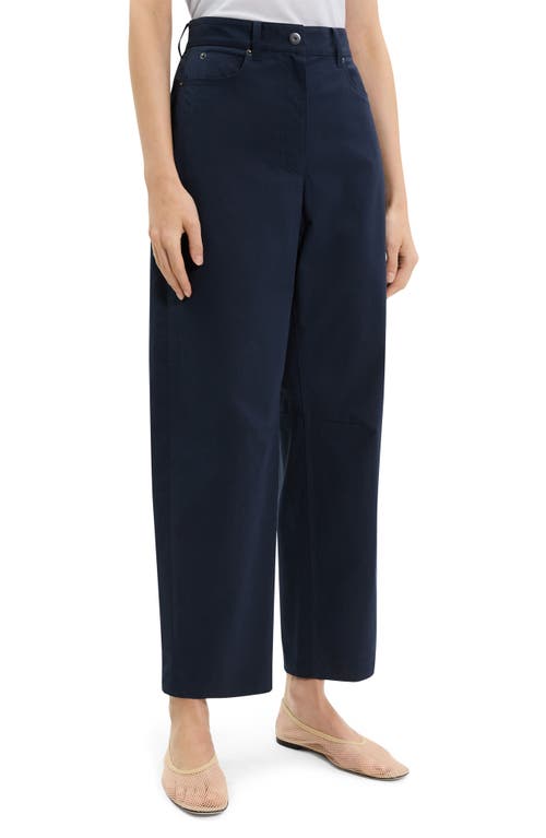 Theory Curve Leg Cotton Chino Pants In Blue