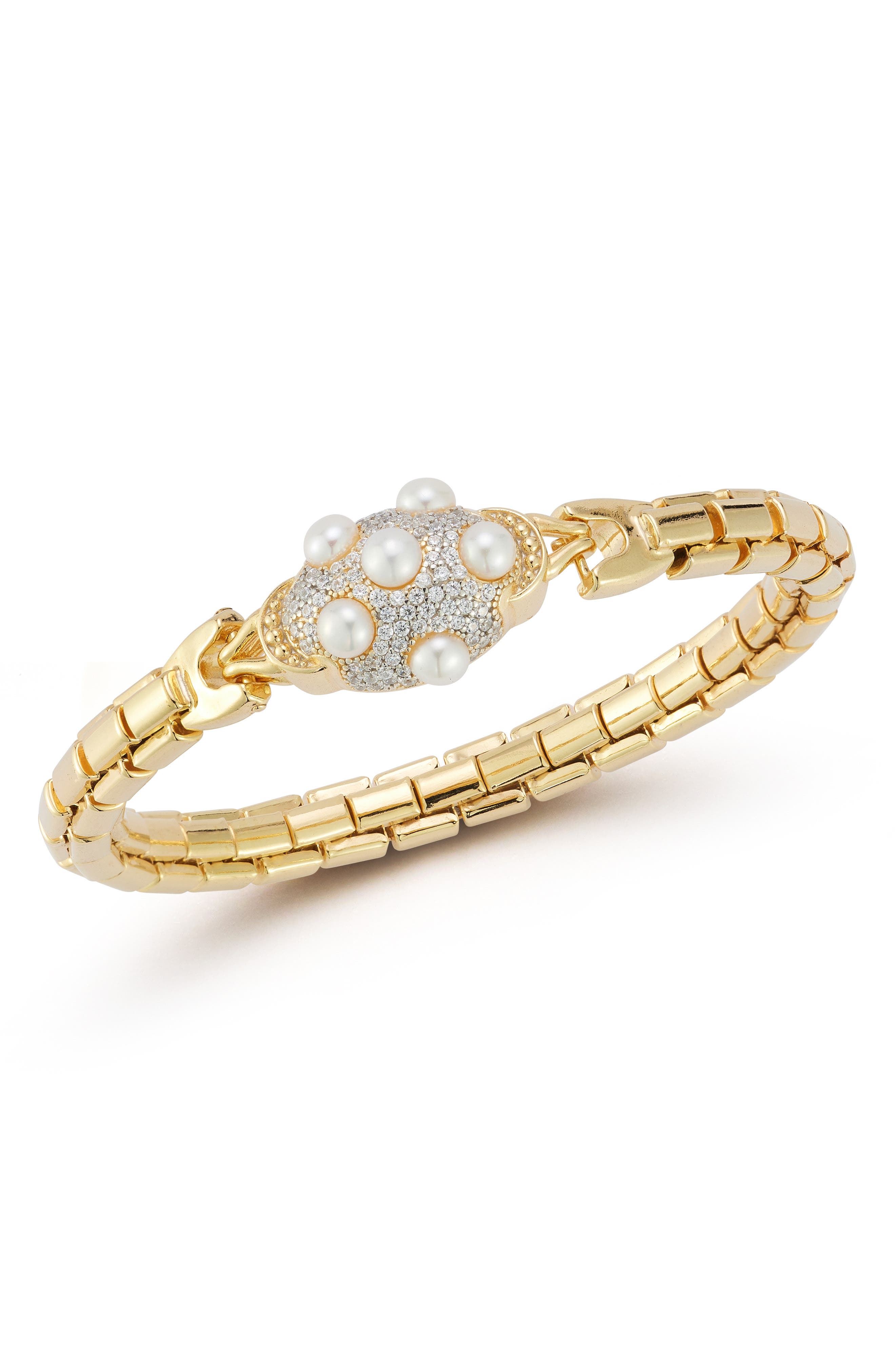 Sphera Milano Cultured Pearl Bangle In Gold