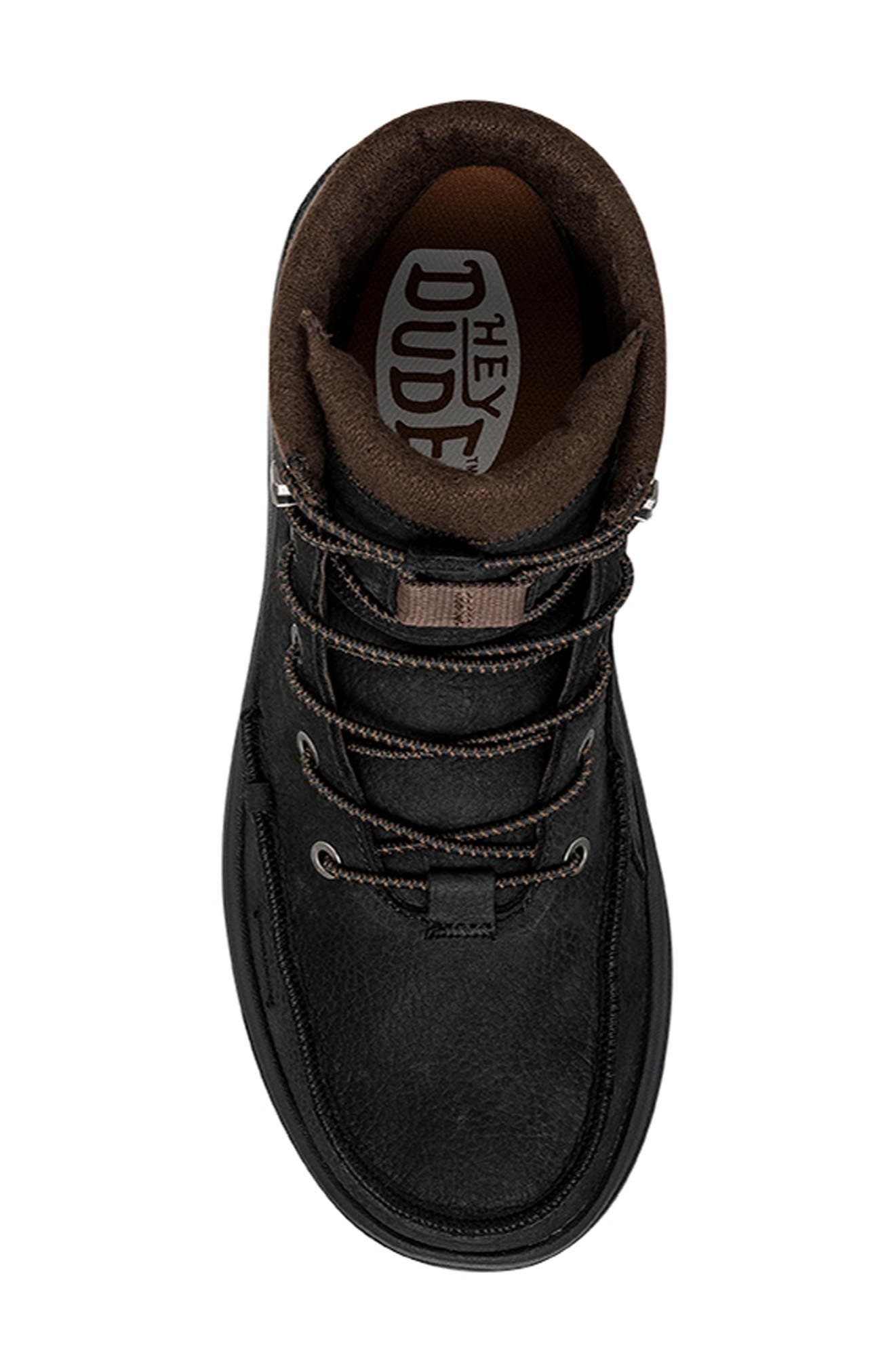Hey Dude Bradley Water Repellent Leather Boot, Alternate, color, Black