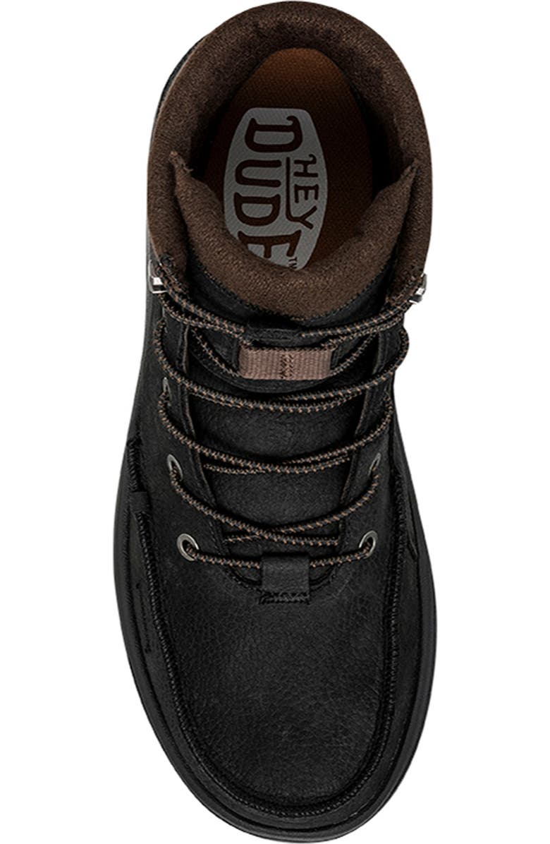 Hey Dude Bradley Water Repellent Leather Boot, Alternate, color, Black