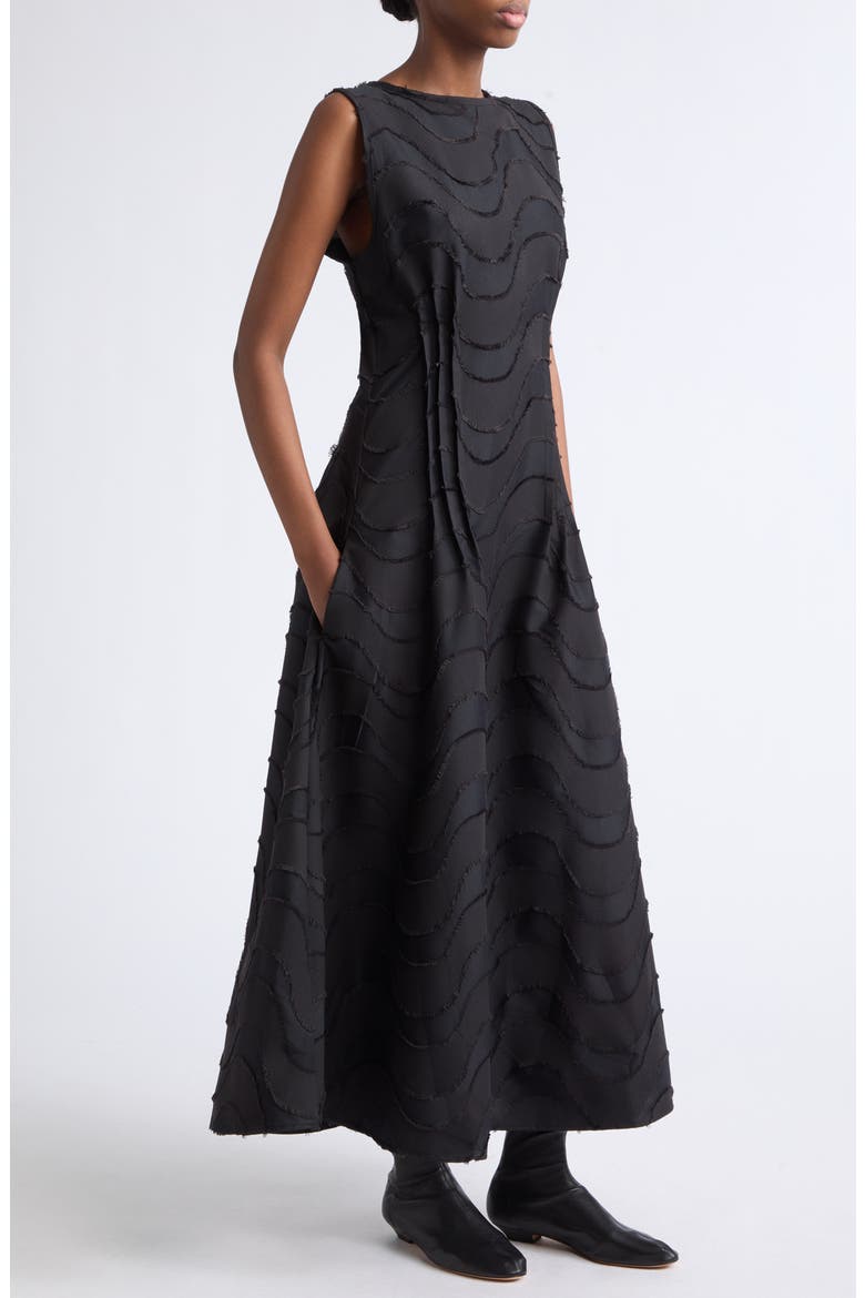 Removable Lace Collar Sleeveless Maxi Dress, Alternate, color, BLACK