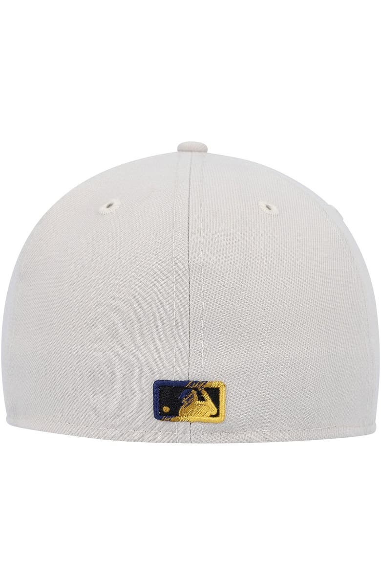 New Era Men's New Era Khaki Milwaukee Brewers Stone Dim Undervisor 59FIFTY Fitted Hat, Alternate, color, 