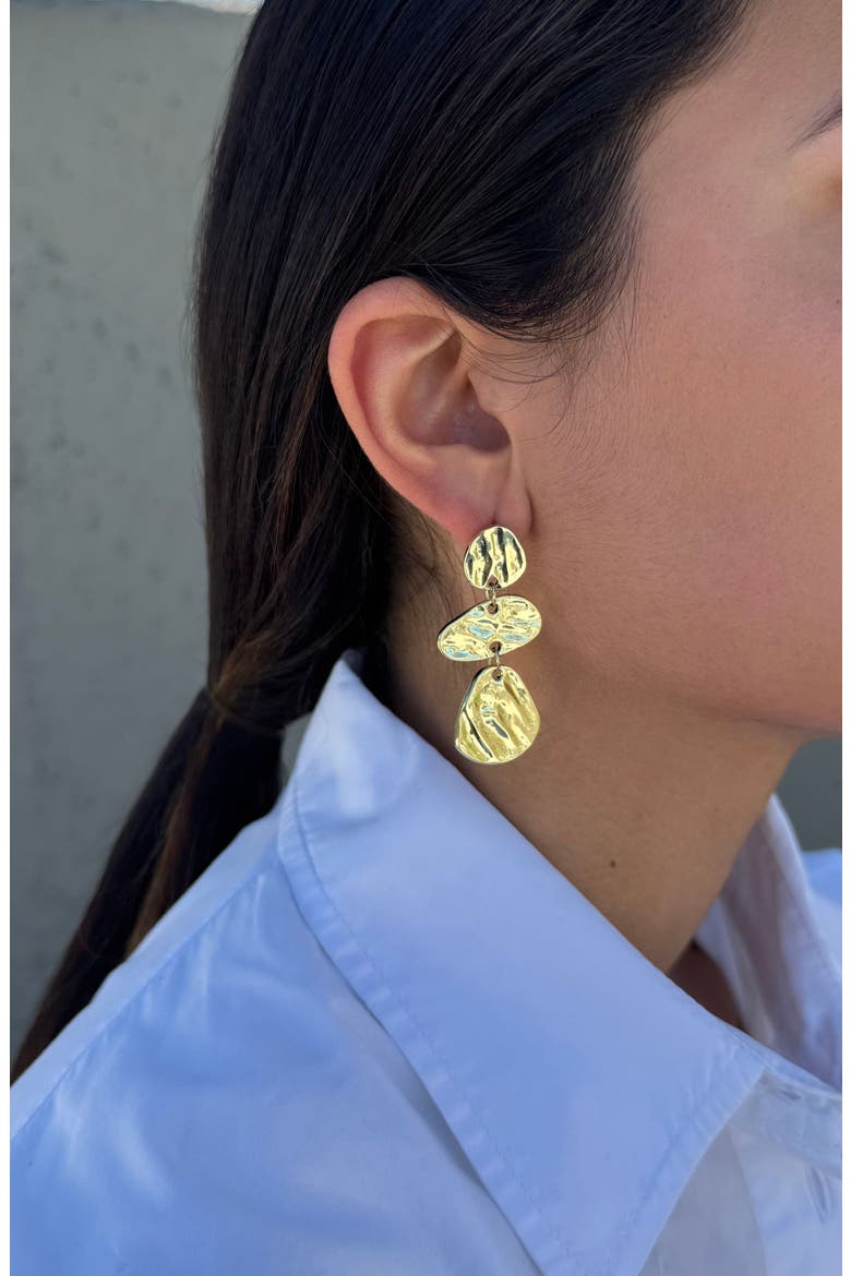 Miro Textured Drop Earrings, Alternate, color, GOLD