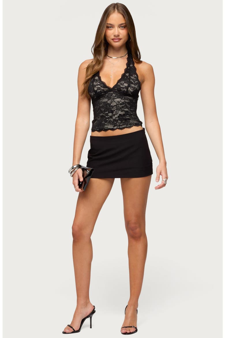 Dessa Lace Halter Top, Alternate, color, BLACK