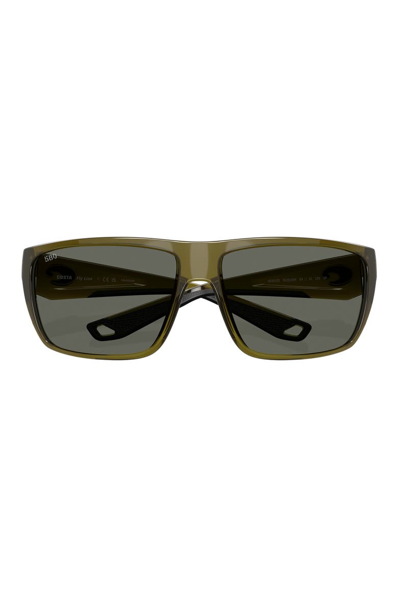 64mm Polarized Rectangular Sunglasses, Alternate, color, SEAGRASS / GRAY