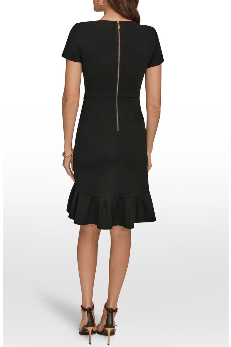 Ruffle Detail Dress, Alternate, color, BLACK