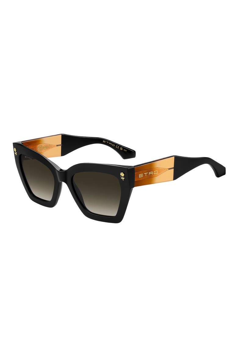 55mm Gradient Cat Eye Sunglasses, Alternate, color, BLACK/ BROWN SF