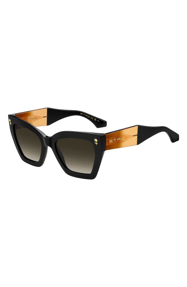 Etro 55mm Gradient Cat Eye Sunglasses, Alternate, color, Black/ Brown Sf