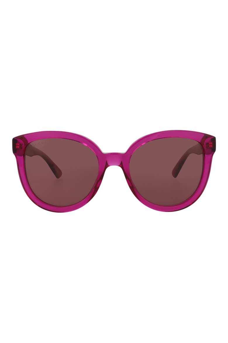 54mm Round Sunglasses, Main, color, PINK PINK RED