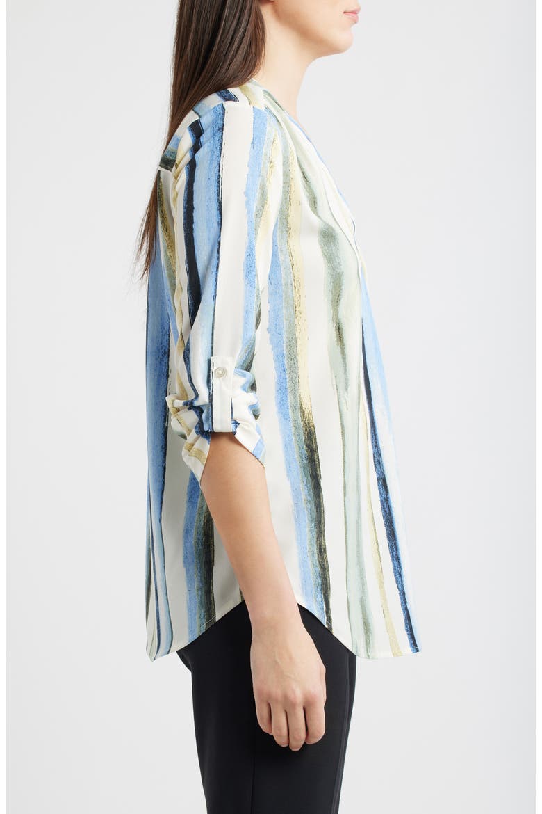 Stripe V-Neck Top, Alternate, color, WHITE DOVE MULTI