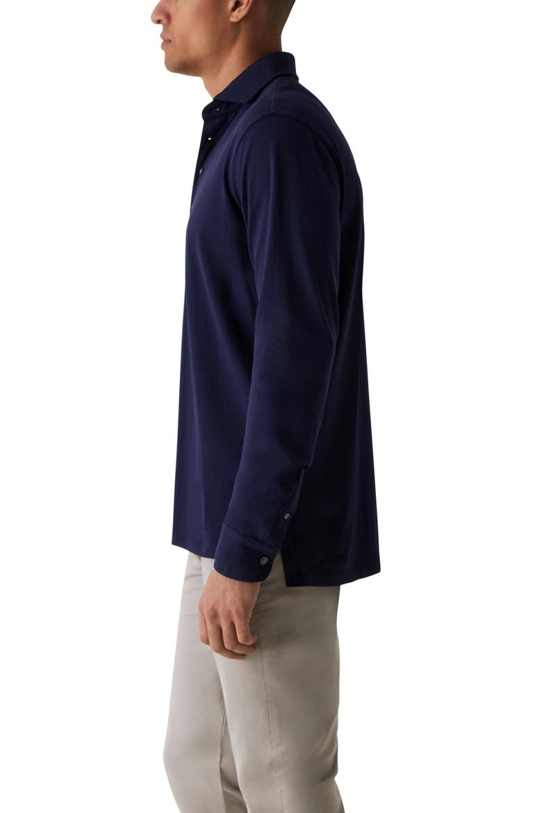 Omaha Brrr° Performance Long Sleeve Polo, Alternate, color, MALTESE BLUE