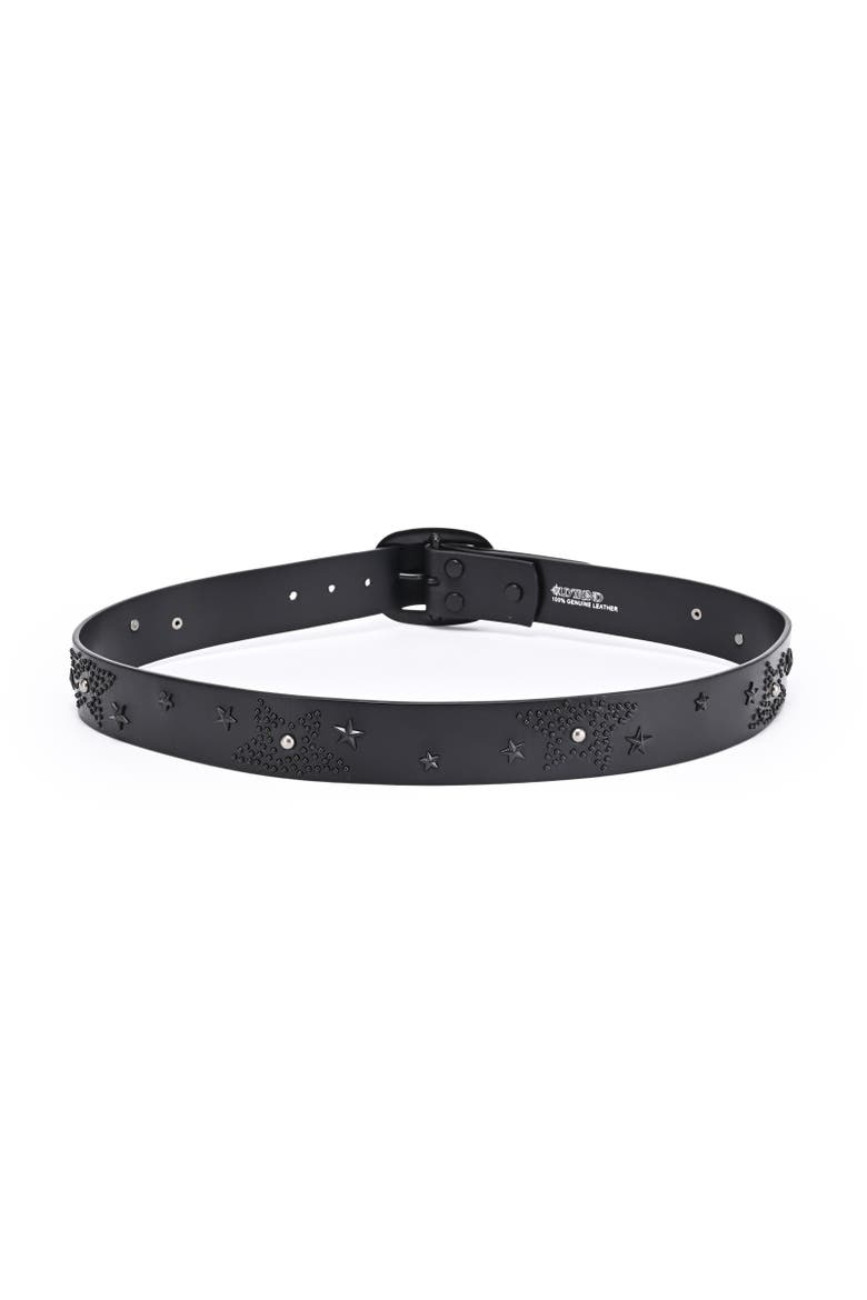 Glory Genuine Leather Star Studded Heritage Belt, Alternate, color, Black