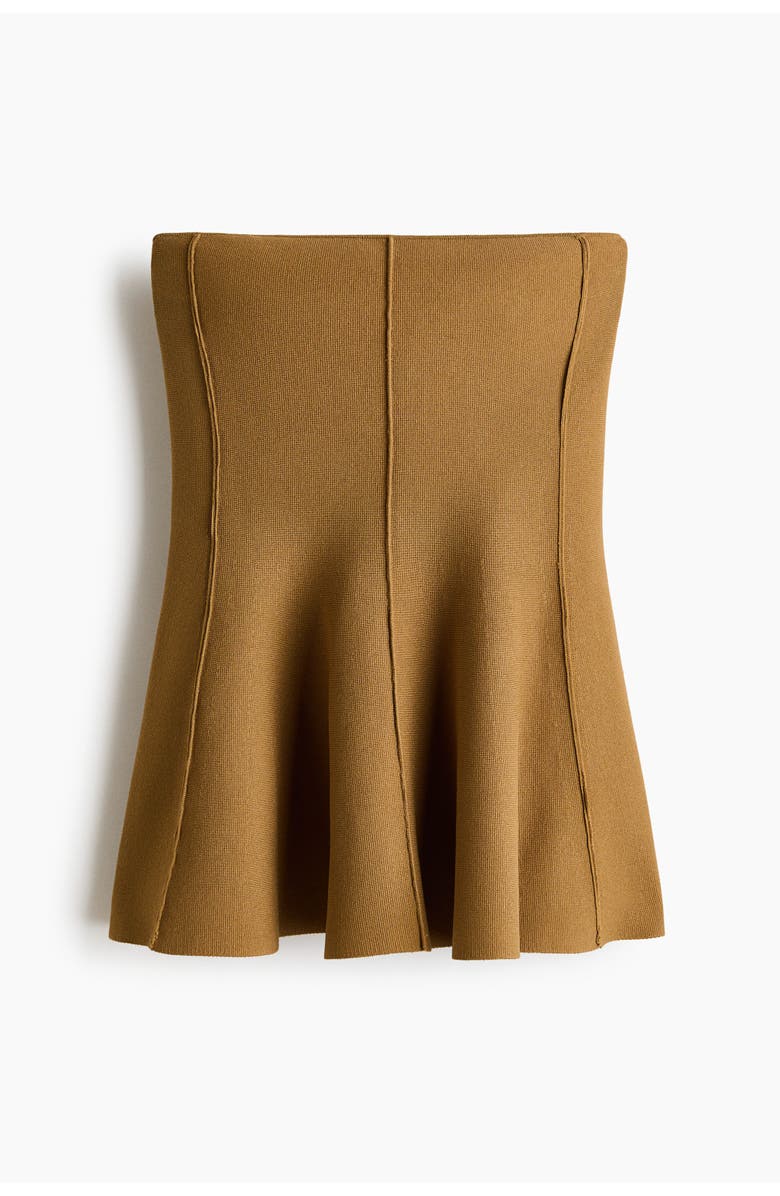 H&M Peplum Tube Top, Main, color, Beige