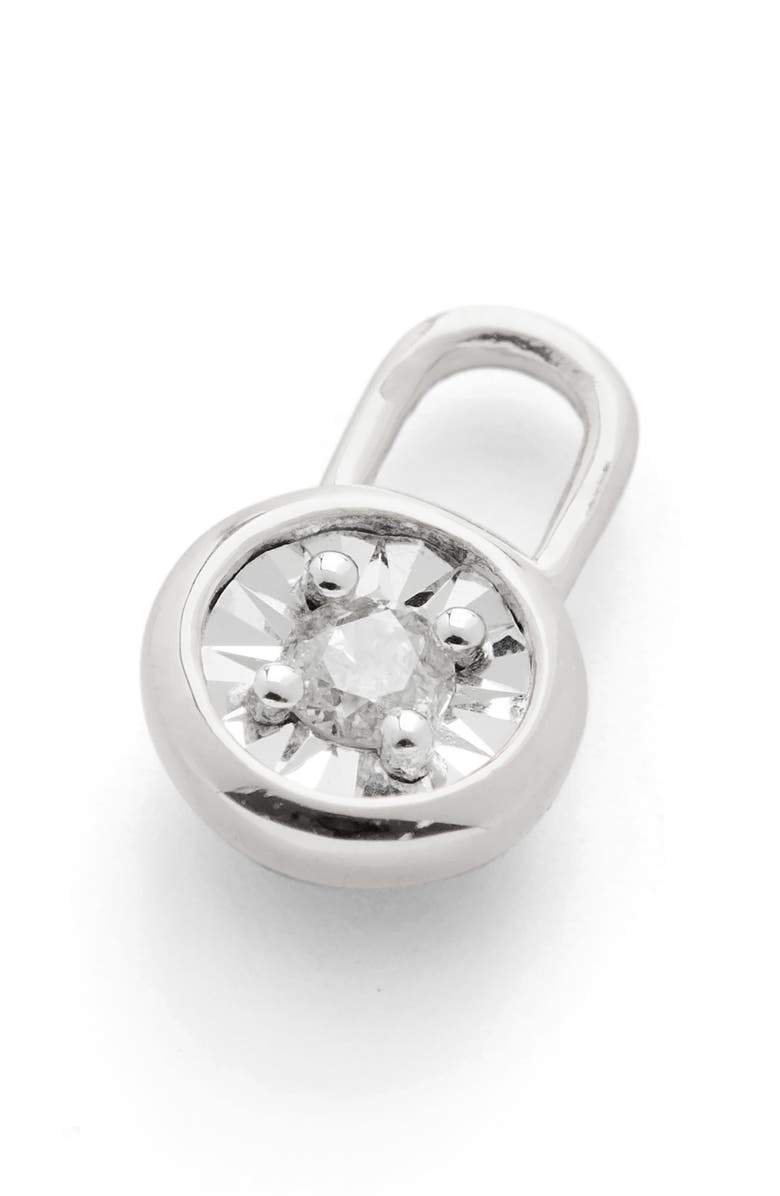 Monica Vinader Essential Diamond Ear Pendant Charm, Main, color, 