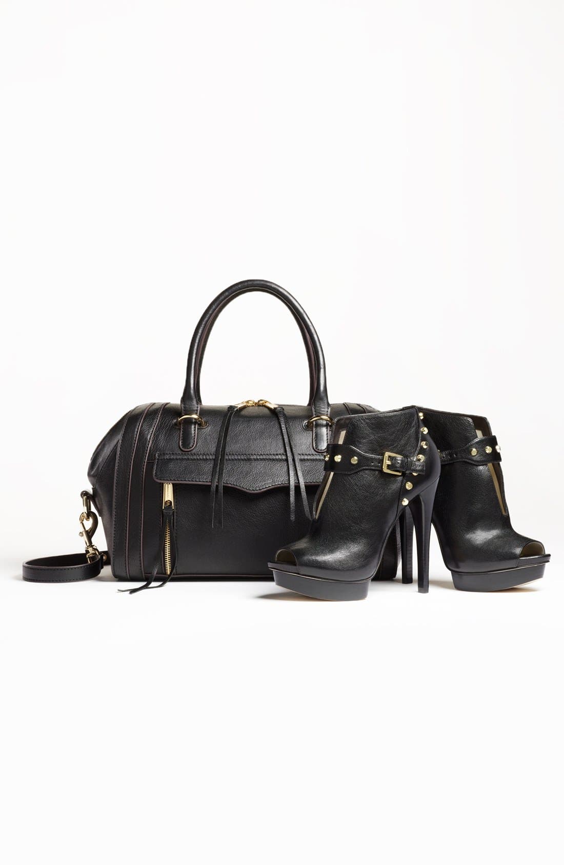 'Darcy' Leather Satchel (Nordstrom Exclusive), Alternate, color, BLACK