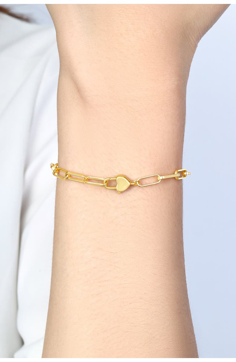 Mint & Lily Heart Padlock Bracelet, Alternate, color, 18K Gold Plated