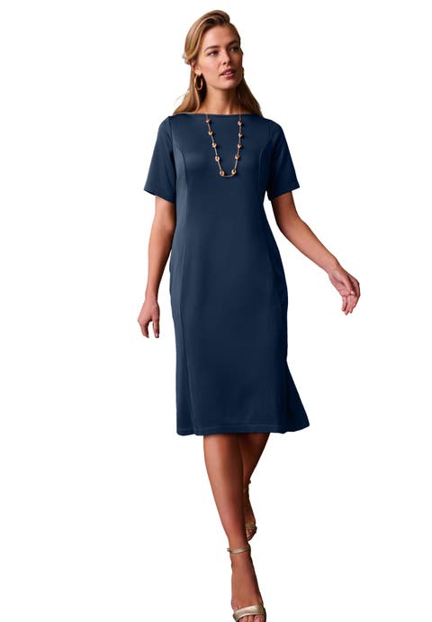 Perfect Ease Short-Sleeve Shift Dress (Plus)