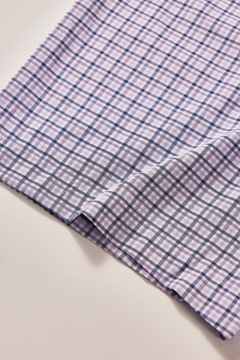 Men’s Big and Tall Stanton Shirt ,Tailored Fit short Sleeves, Performance Fabric & Ventilated Armholes, Alternate, color, purple-plaid-6