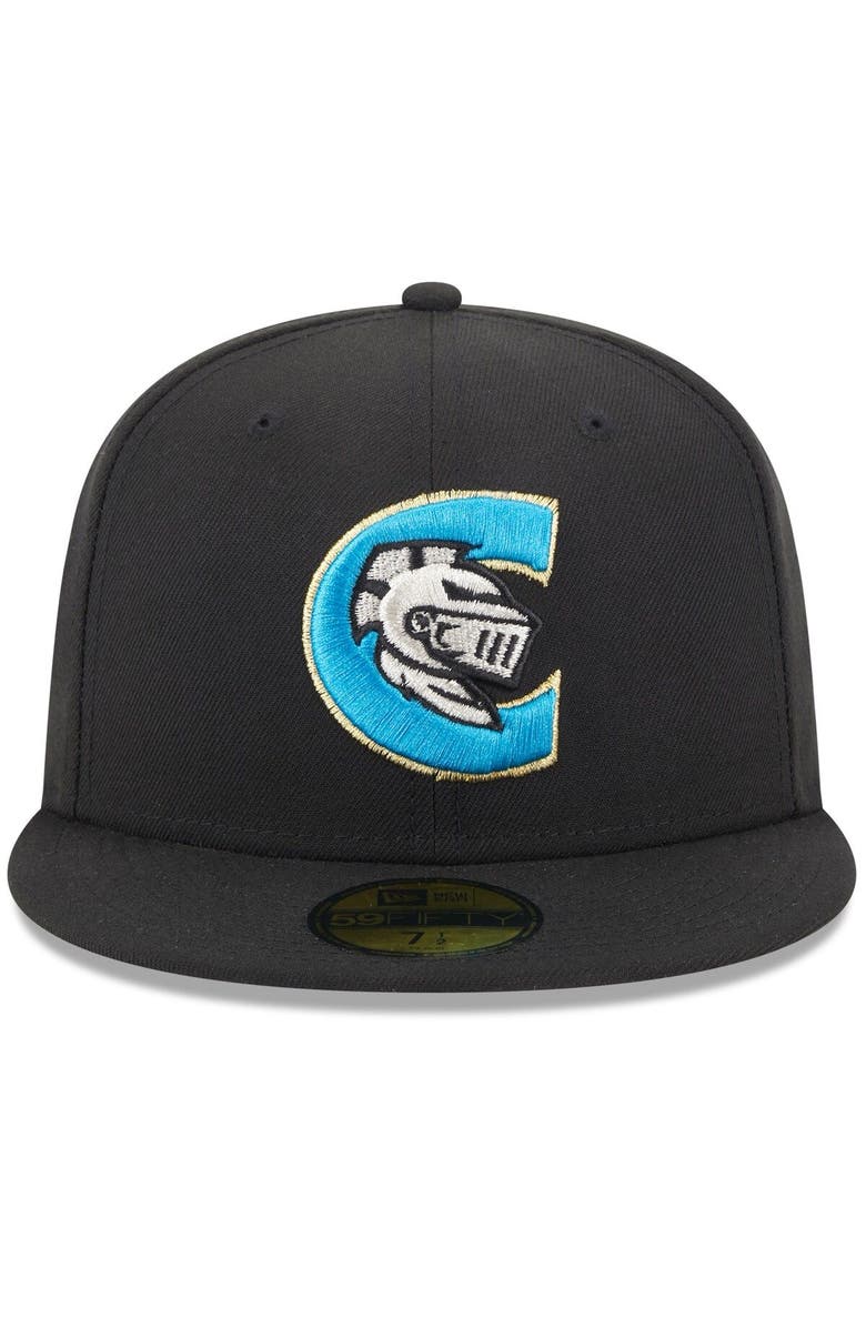 New Era Men's New Era Black Charlotte Knights Authentic Collection Alternate Logo 59FIFTY Fitted Hat, Alternate, color, Black