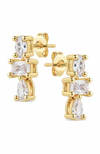 Celeste Cubic Zirconia Drop Stud Earrings