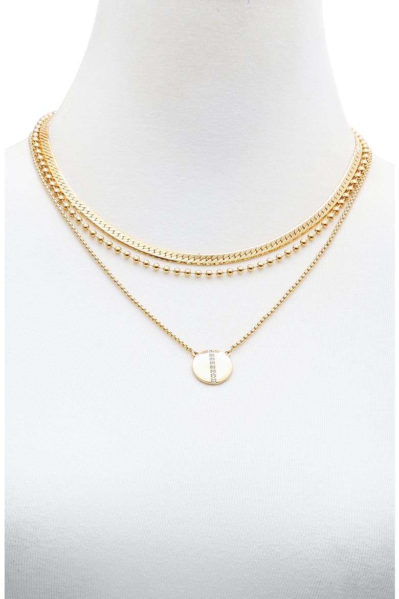 Disc Pendant Layered Necklace, Alternate, color, GOLDTONE