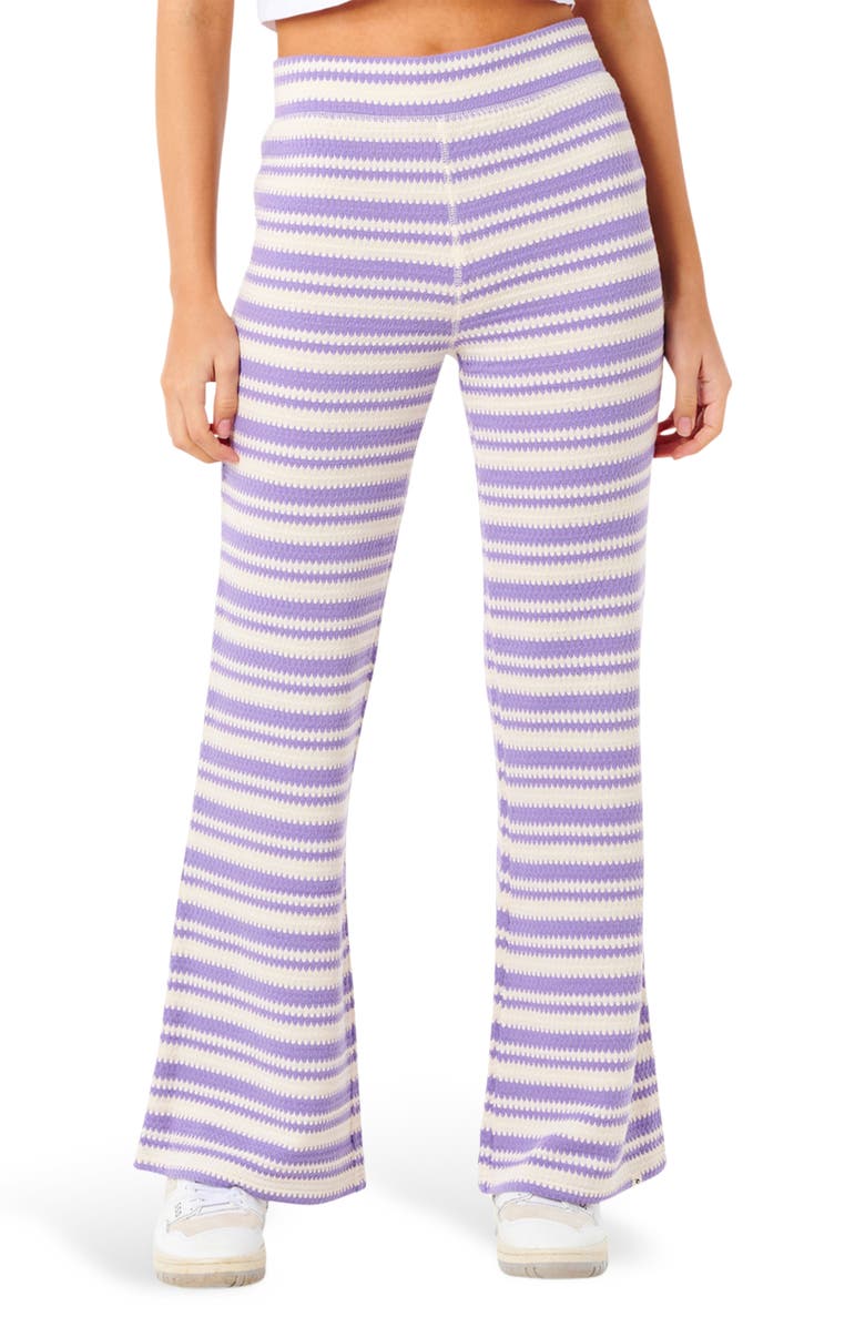 Rip Curl Bobbi Stripe Flare Leg Pants, Main, color, White/ Purple